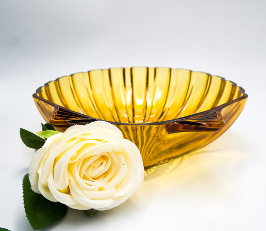 Vintage Amber Shell Shaped Dish