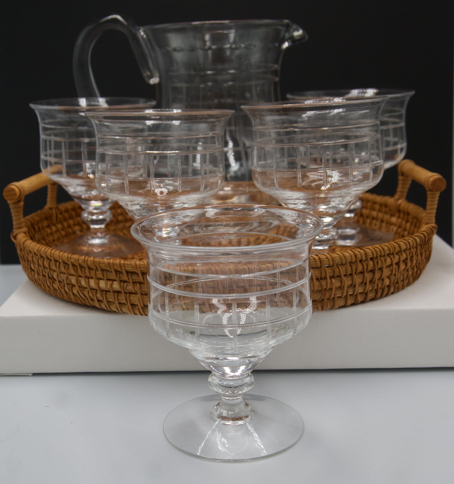 Vintage Stuart Crystal Jug and Glasses