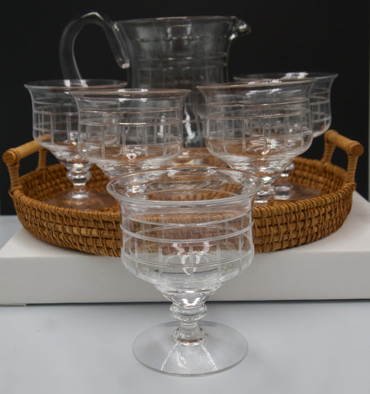 Vintage Stuart Crystal Jug and Glasses