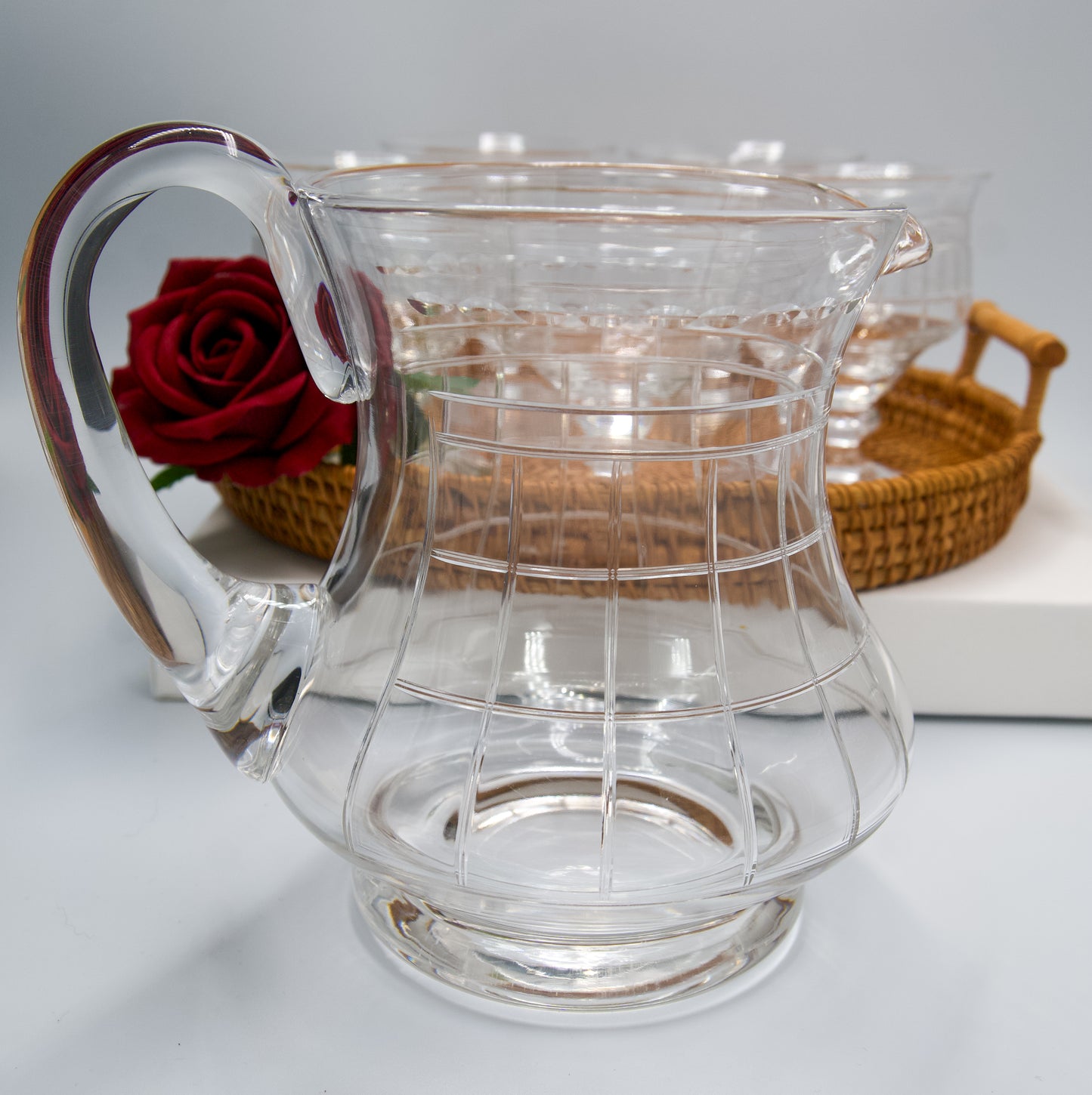 Vintage Stuart Crystal Jug and Glasses