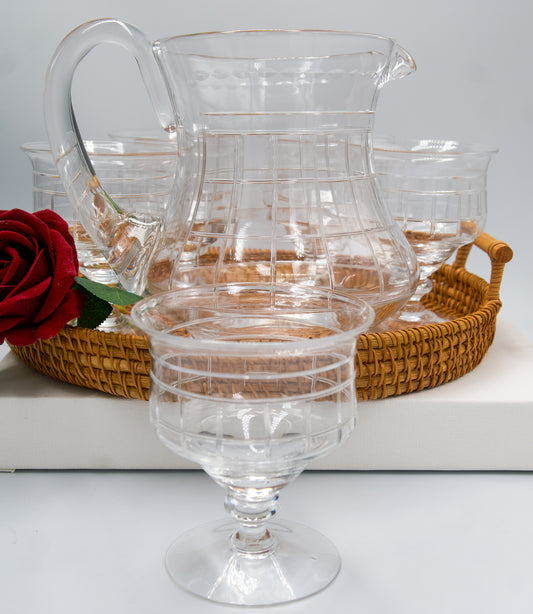Vintage Stuart Crystal Jug and Glasses