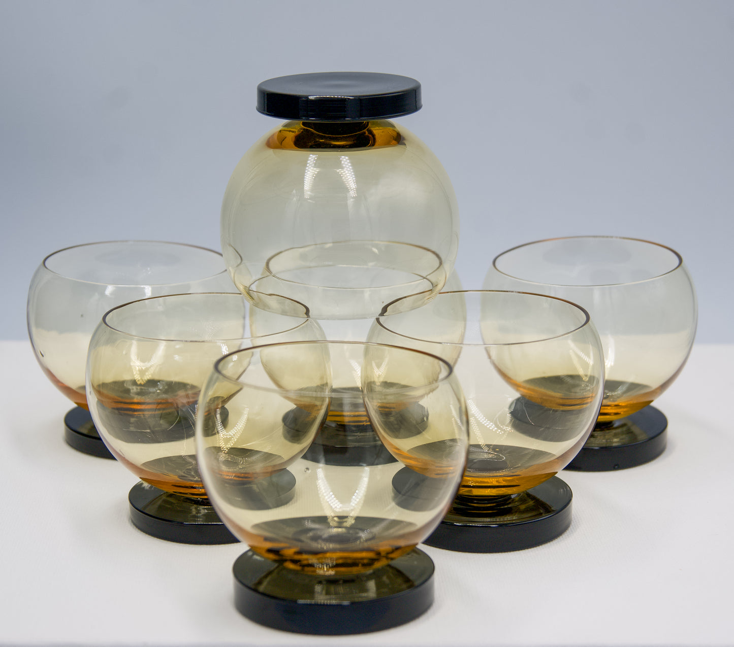 Black Based Amber Liqueur Glasses