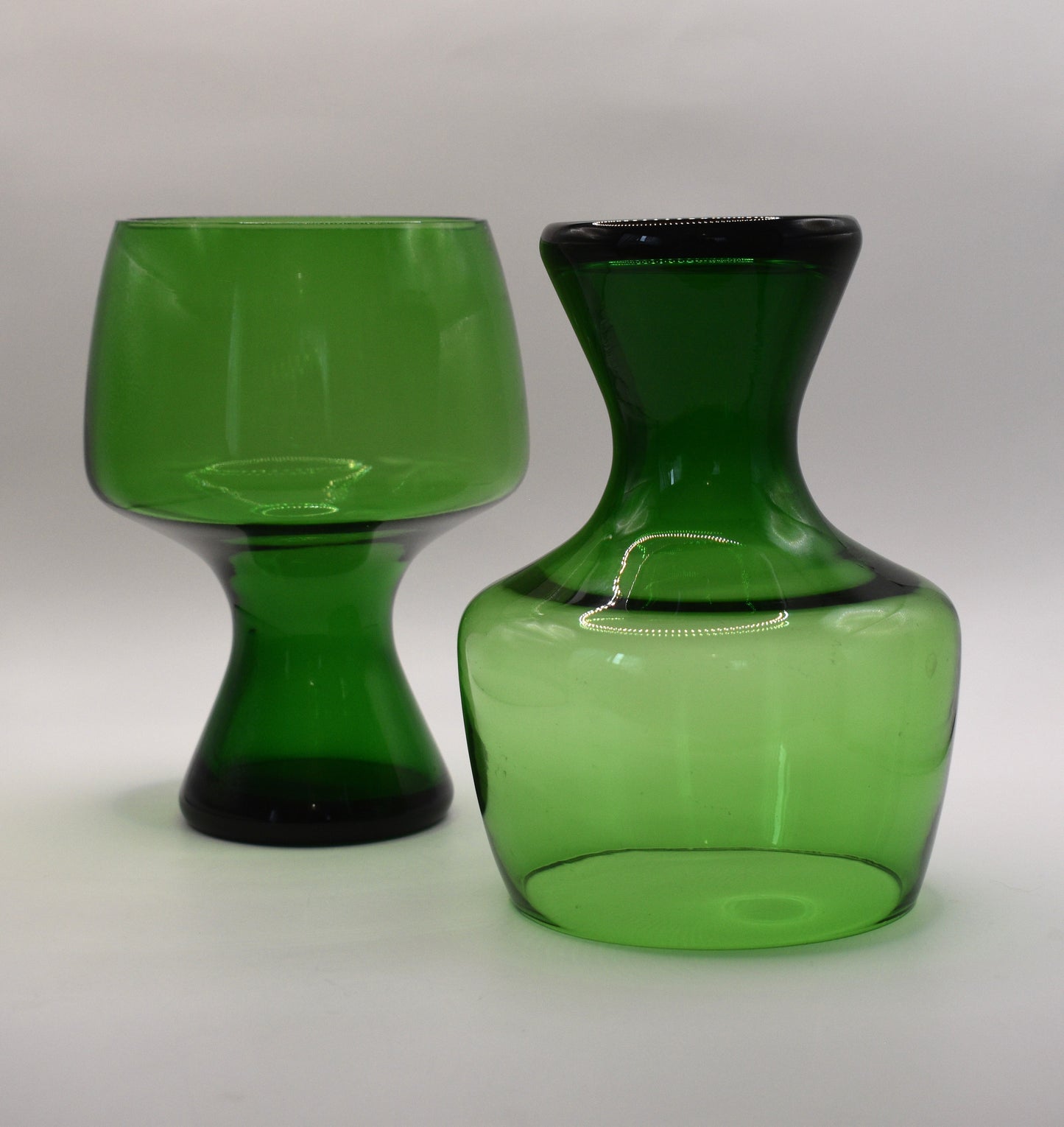 Green Glass goblets. Beer Stein. Cocktail glass. Emerald green glass Vase. ONE ONLY