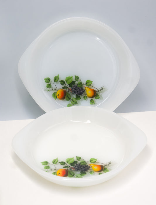 French Arcopal Dishes with Fruit Motif