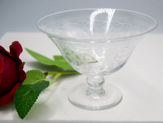 Stunning Webb Corbett Etched Crystal Compote