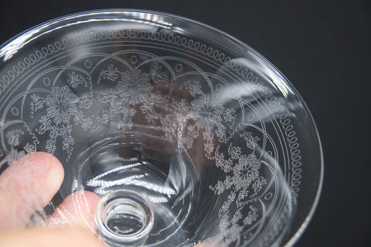Stunning Webb Corbett Etched Crystal Compote