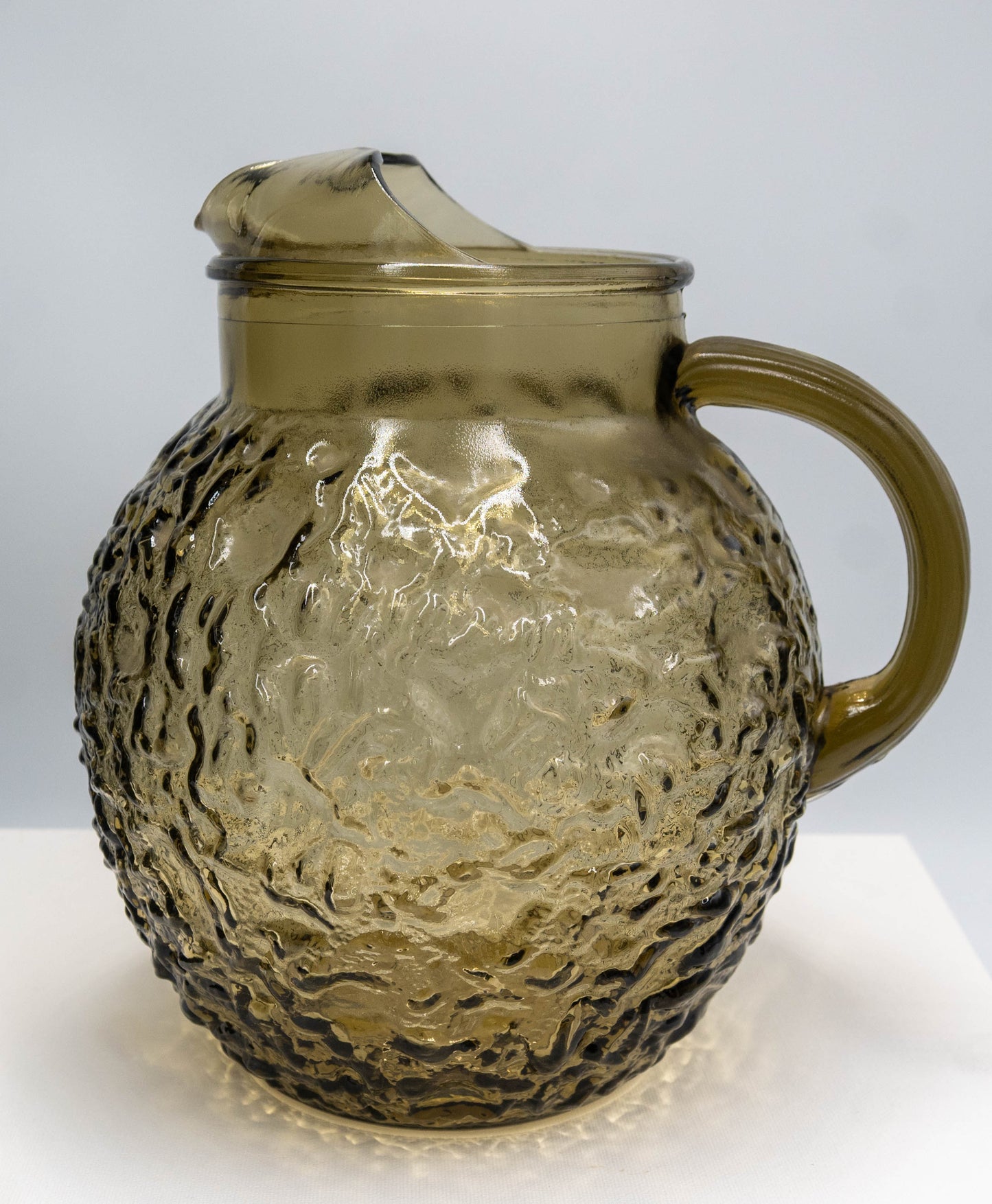 Vintage Anchor HockingLido Milano Smoke Brown Ball Pitcher and Glasses