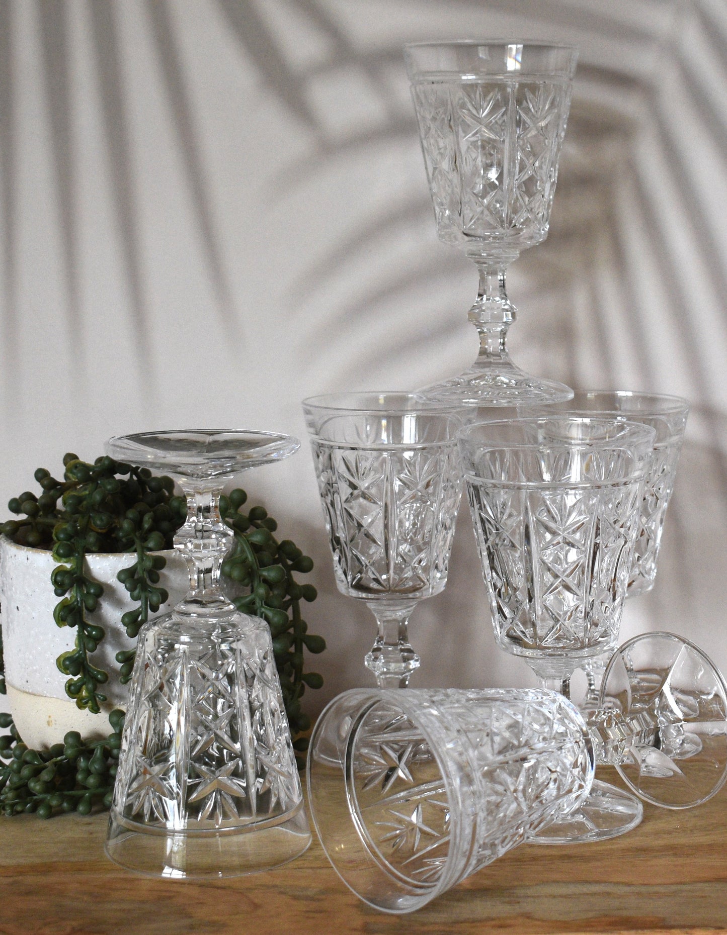 Vintage Royal Crystal Rock "London" wine glass. Set of 6