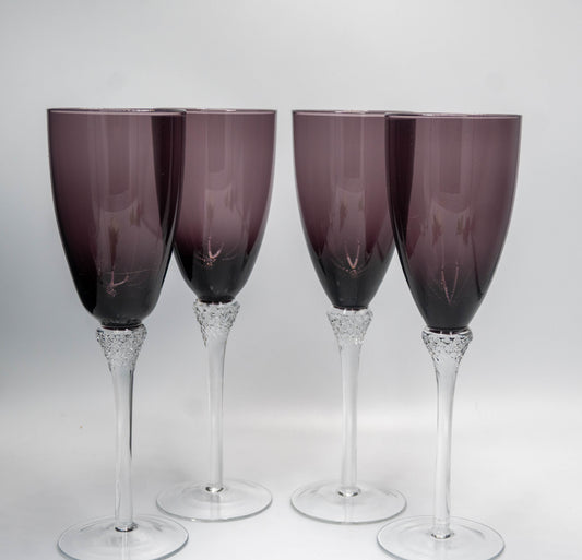 Beautiful Tall Purple Wine Glasses