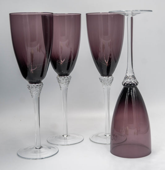 Beautiful Tall Purple Wine Glasses