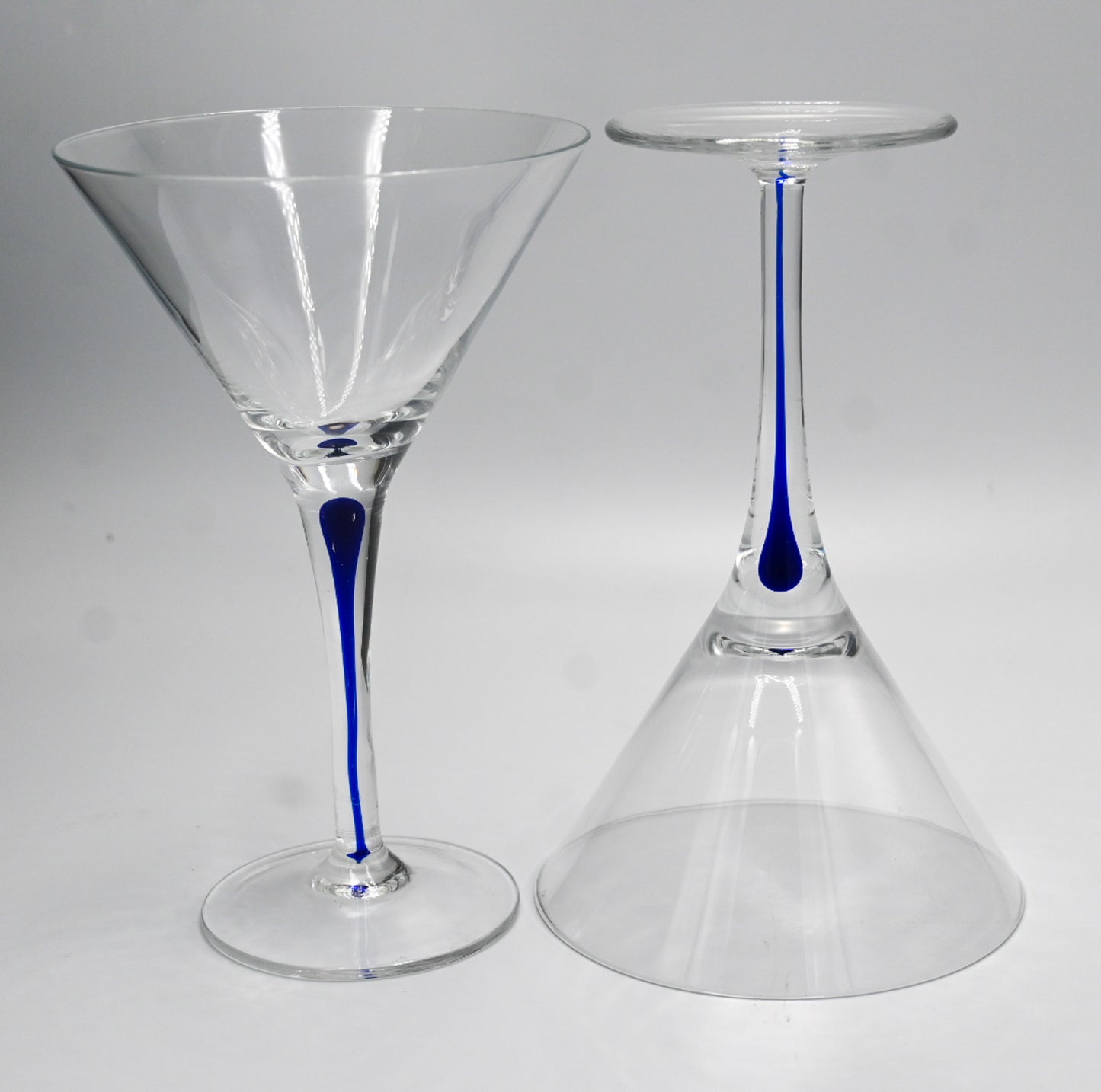 Blue Stemmed Martini Glasses