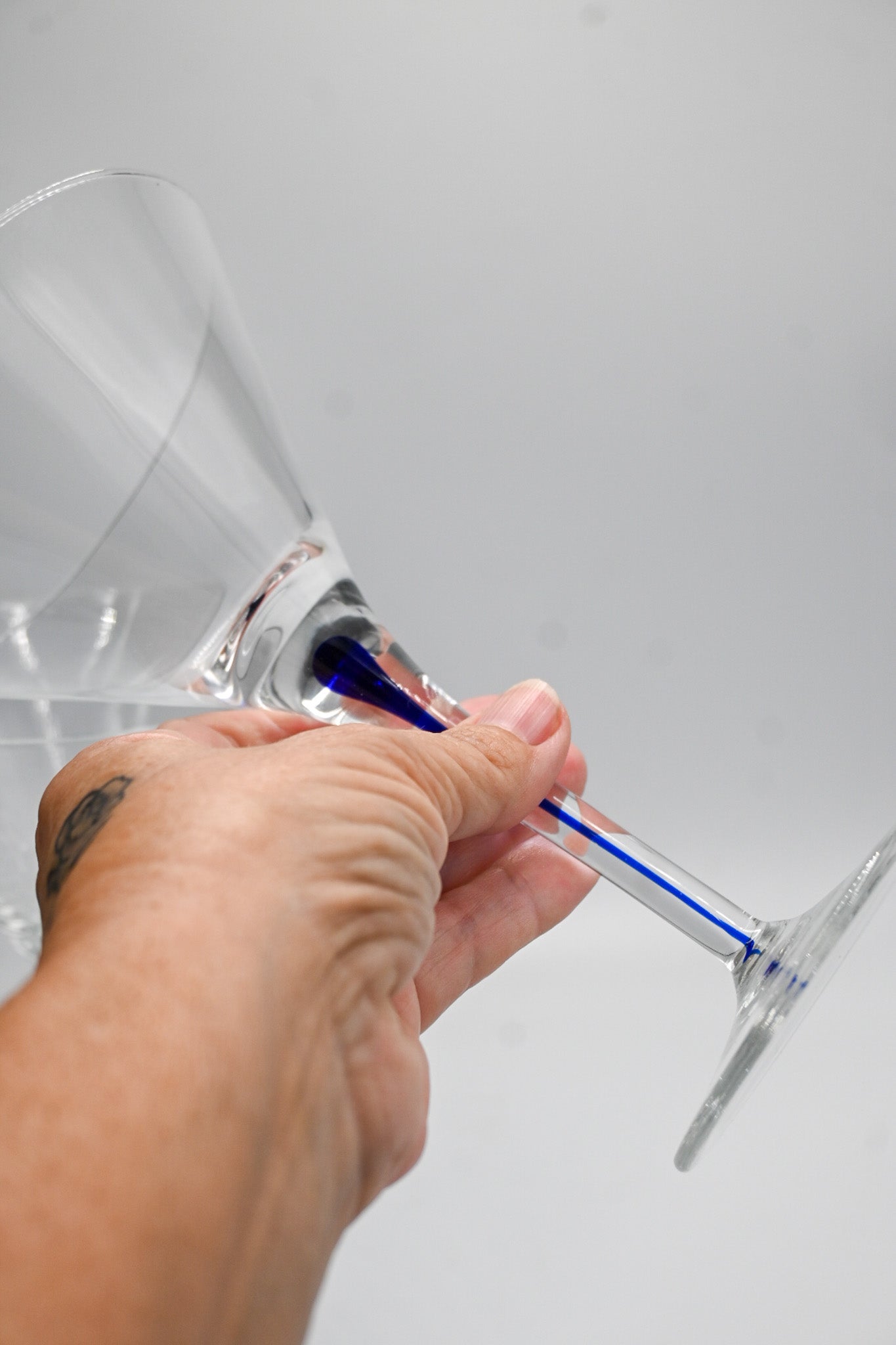 Blue Stemmed Martini Glasses