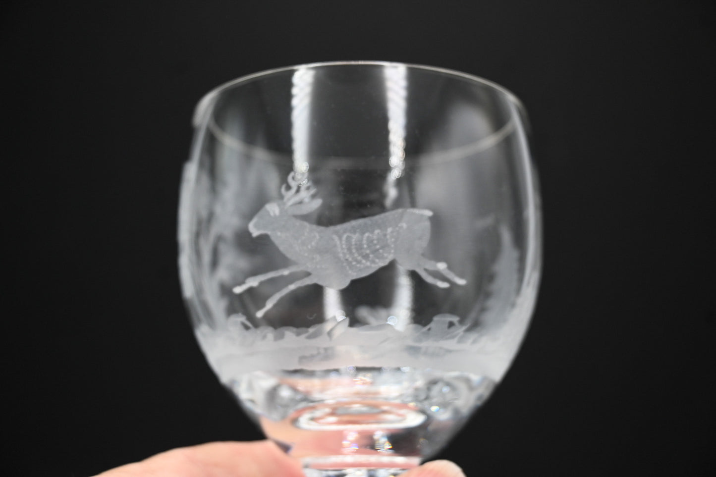 Unique Etched Crystal Wine Glasses