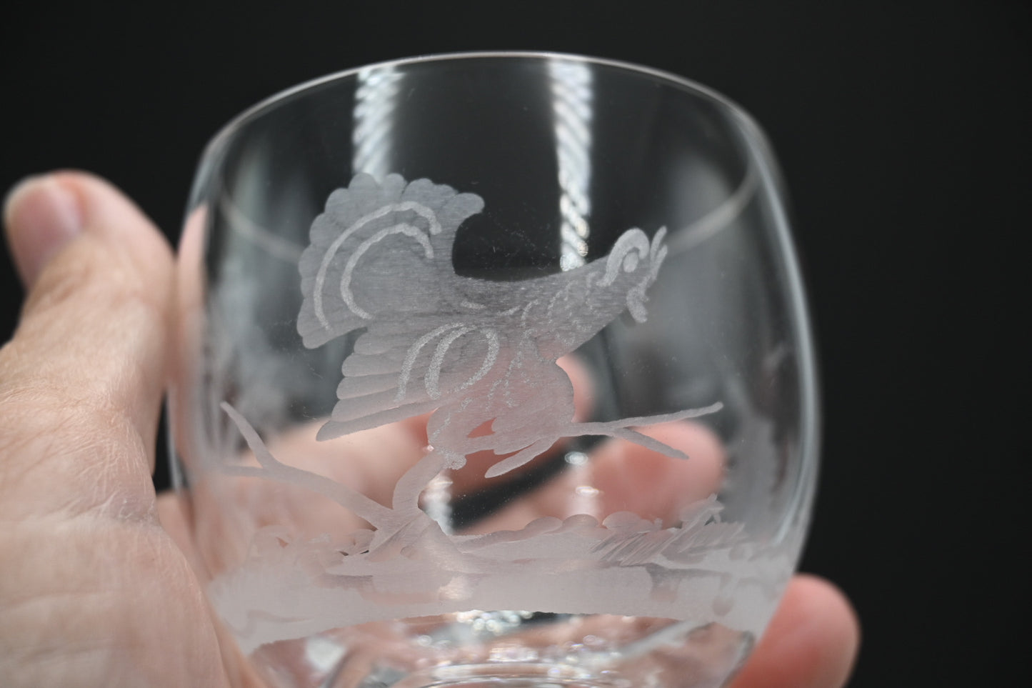 Unique Etched Crystal Wine Glasses