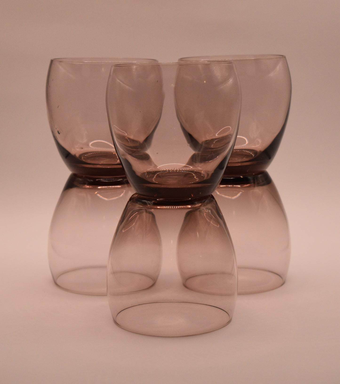 Purple Roly Poly, low ball tumbler. Set of 6