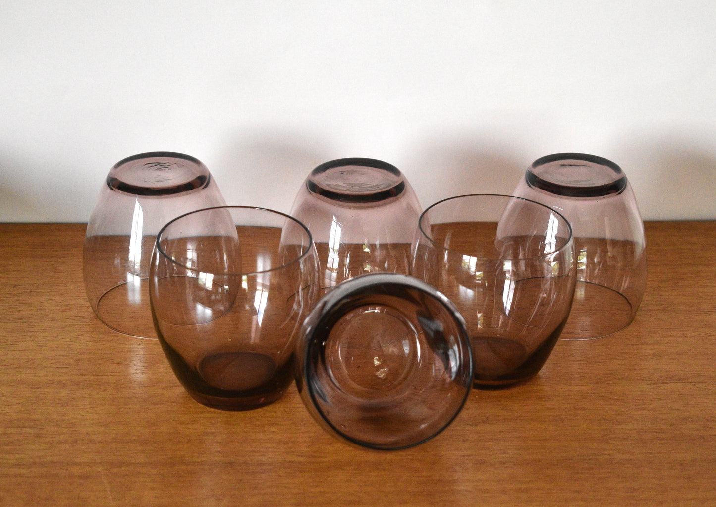 Purple Roly Poly, low ball tumbler. Set of 6