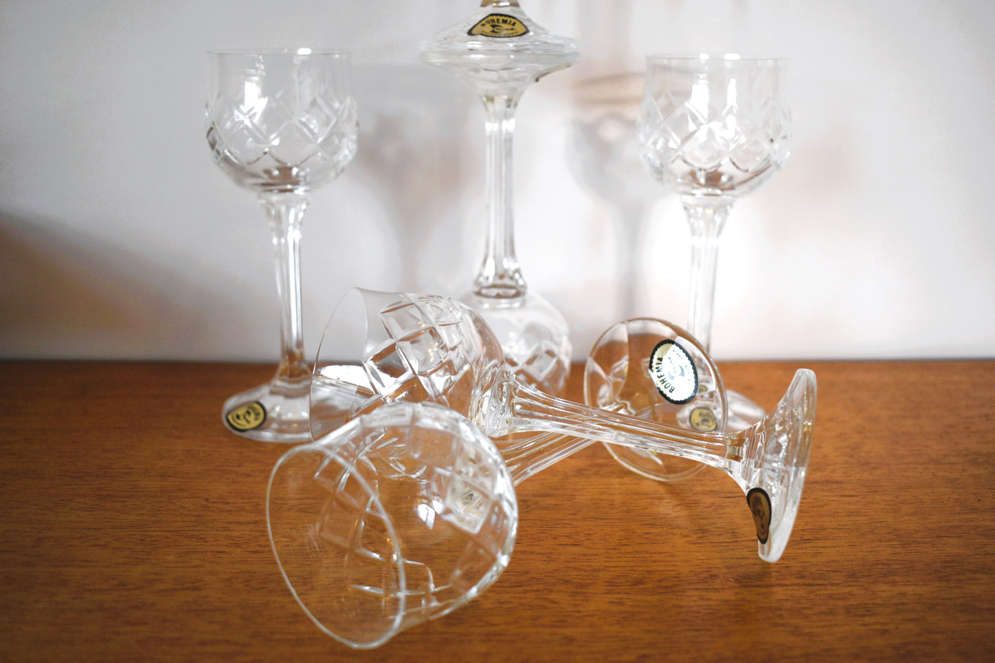 Vintage Bohemia crystal liqueur/Port/Shot glasses. Set of 6