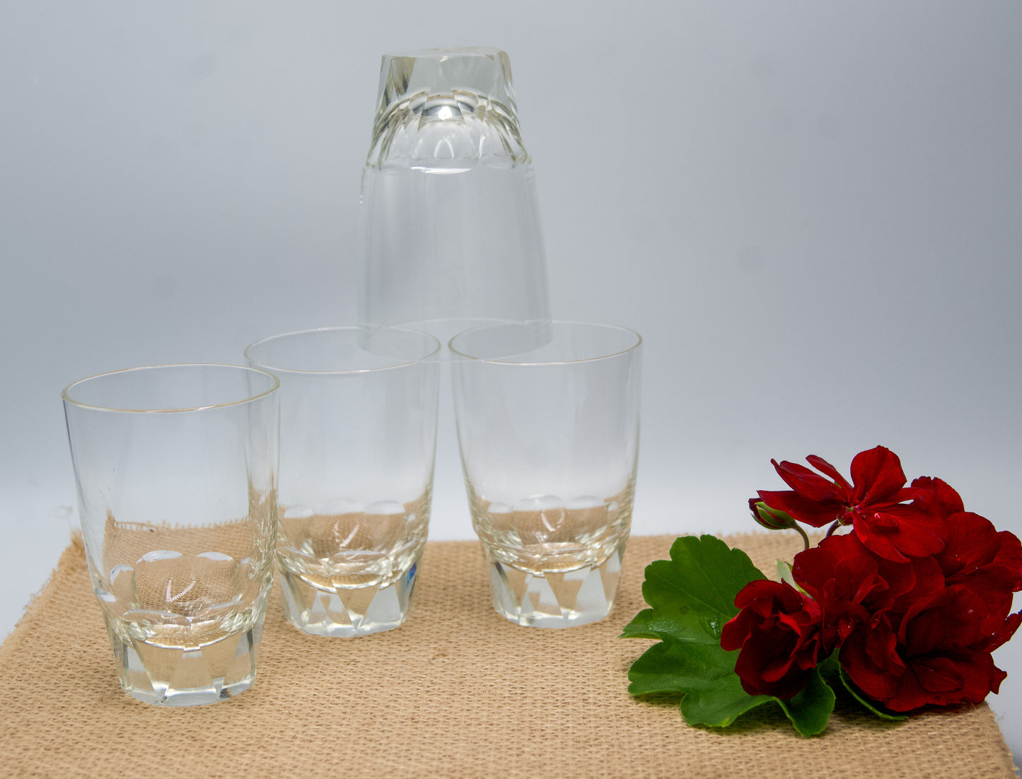 Small Crystal Octagonal Based Scotch Glasses