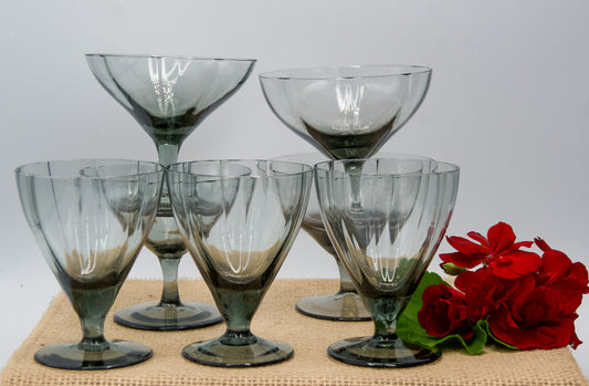 Smokey Grey Dessert/Cocktail Glasses