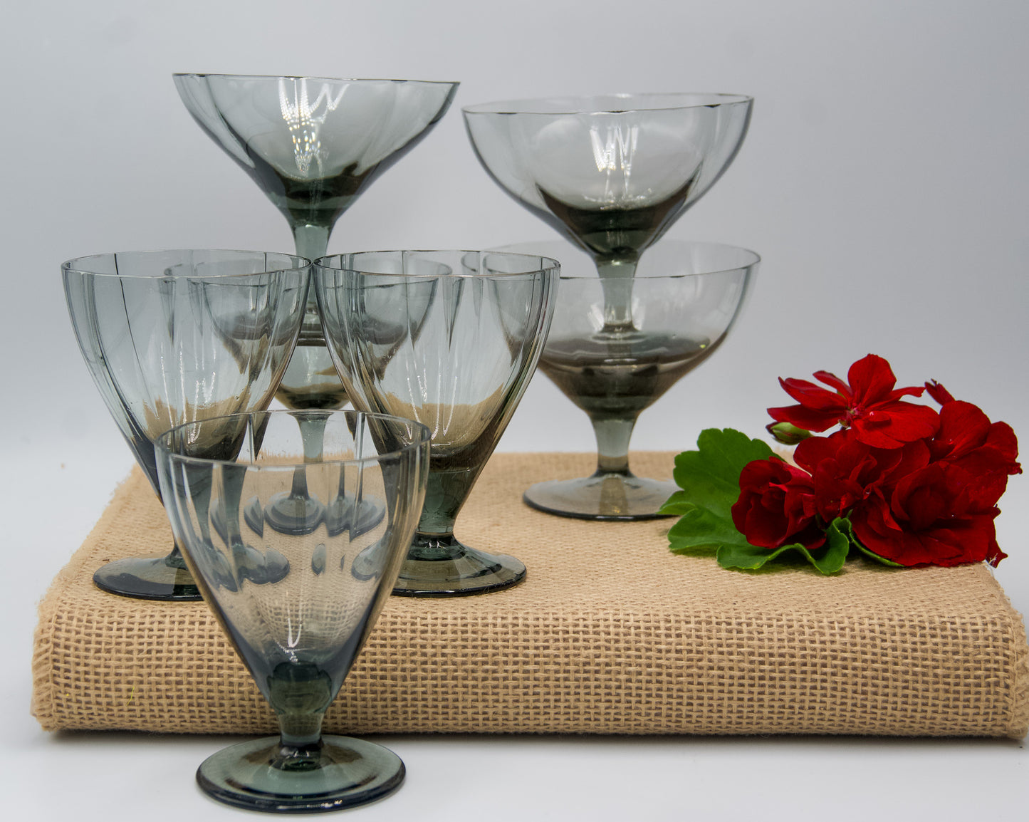 Smokey Grey Dessert/Cocktail Glasses