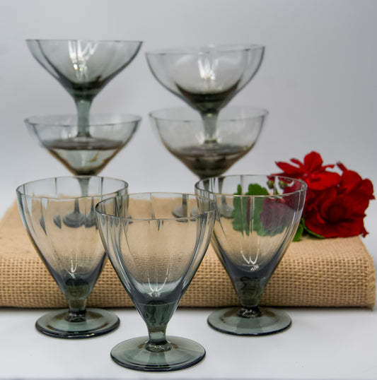 Smokey Grey Dessert/Cocktail Glasses