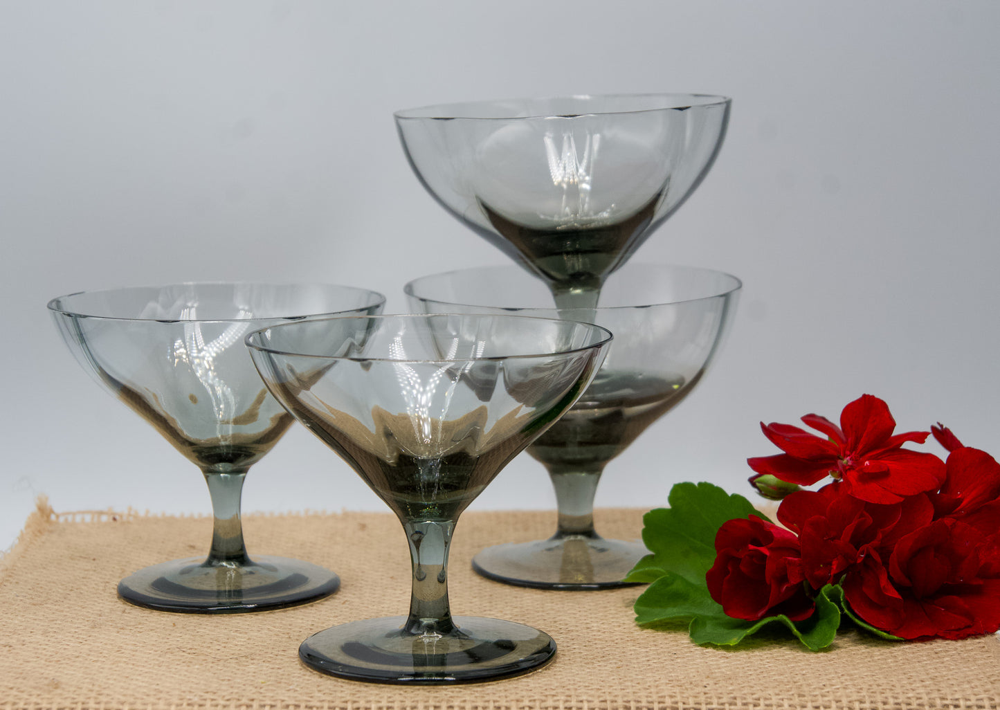 Smokey Grey Dessert/Cocktail Glasses