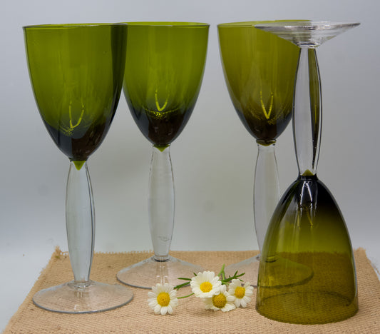 Olive Green Wine Glasses