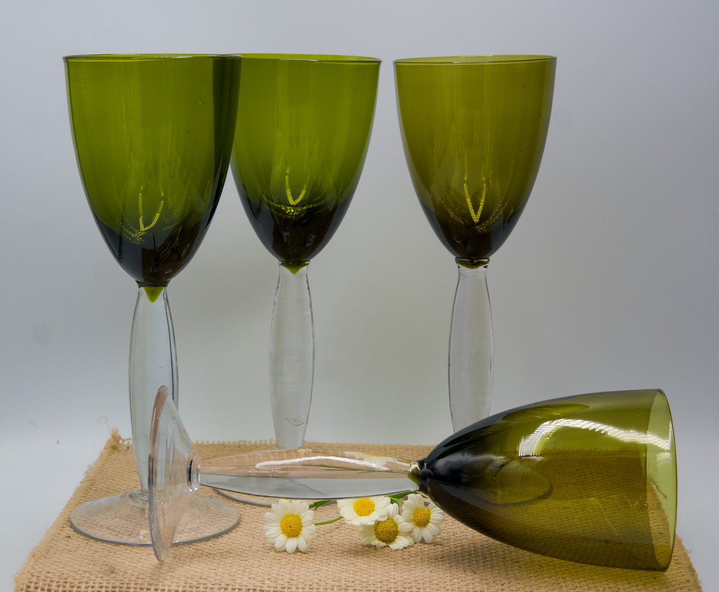 Olive Green Wine Glasses