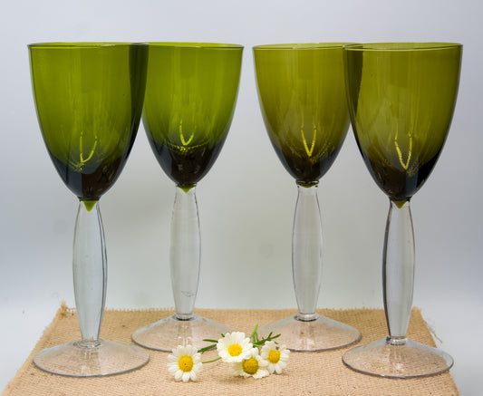 Olive Green Wine Glasses