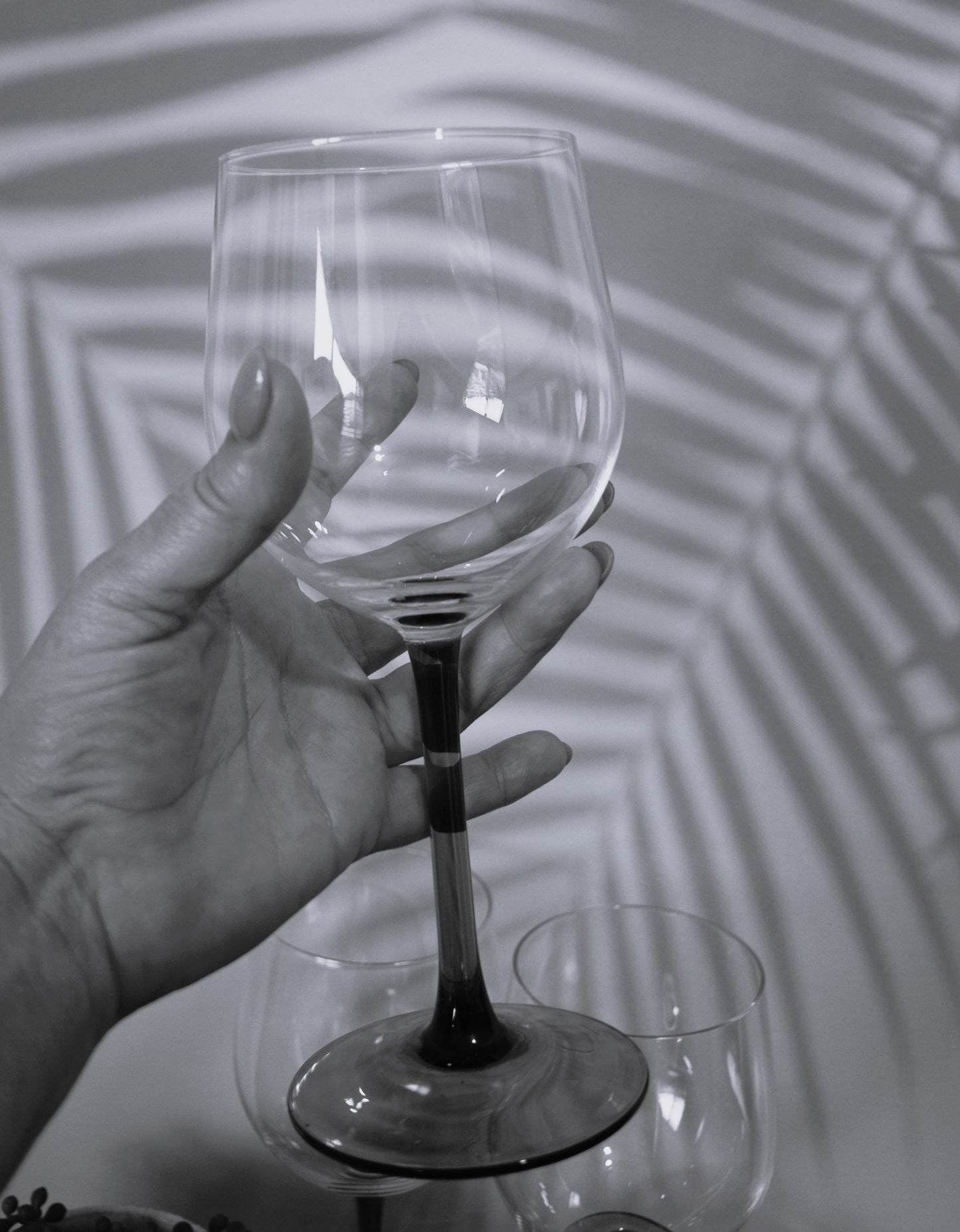 Lavender stemmed water/wine Goblets. Set of 4