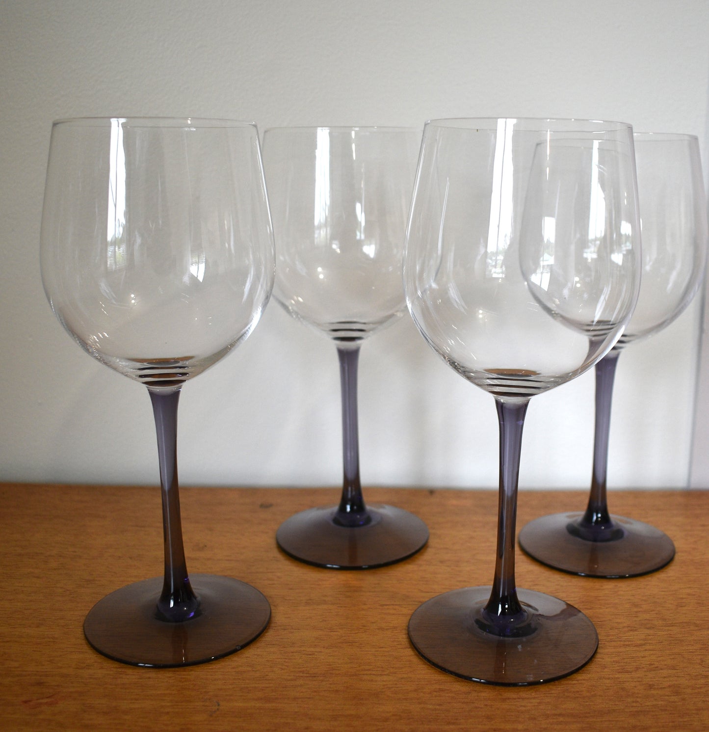 Lavender stemmed water/wine Goblets. Set of 4