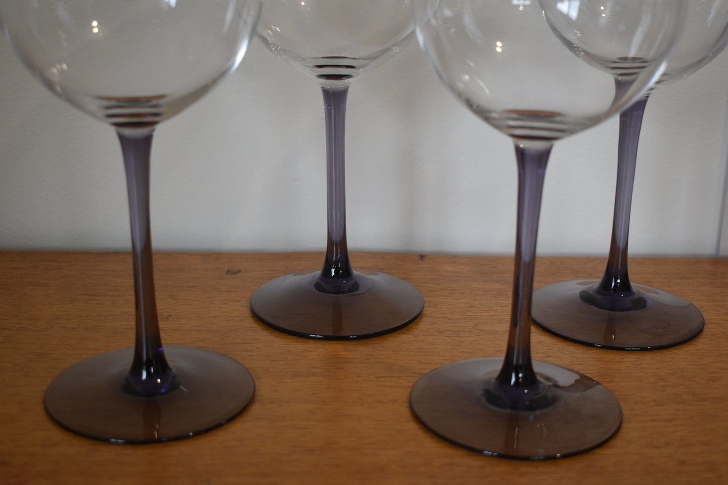 Lavender stemmed water/wine Goblets. Set of 4