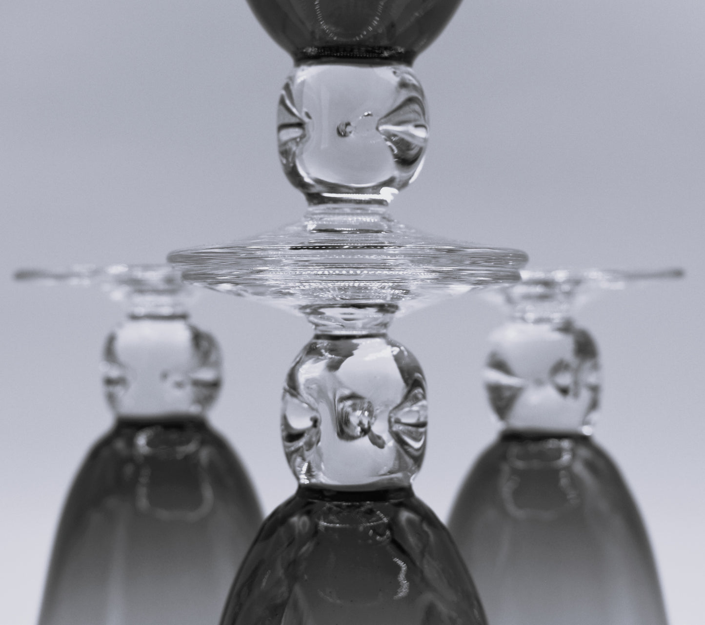 Vintage Swedish Blue Wine Glasses. Set of 4