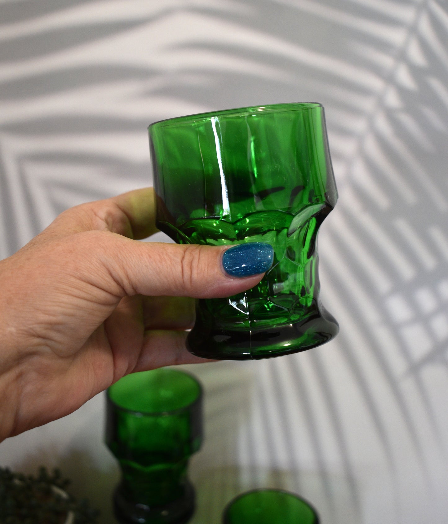 Vintage 70's - BORMIOLI - Italy - Provenzale - Emerald Green Tumblers