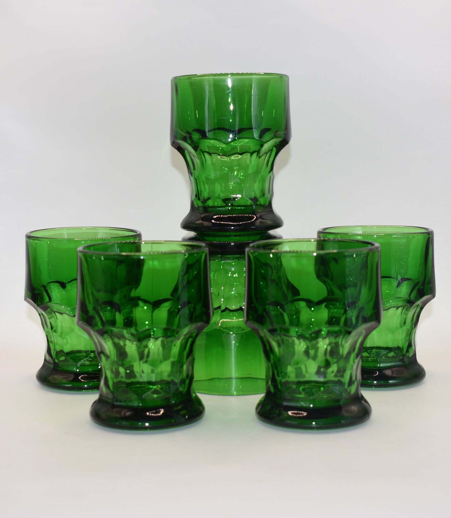 Vintage 70's - BORMIOLI - Italy - Provenzale - Emerald Green Tumblers