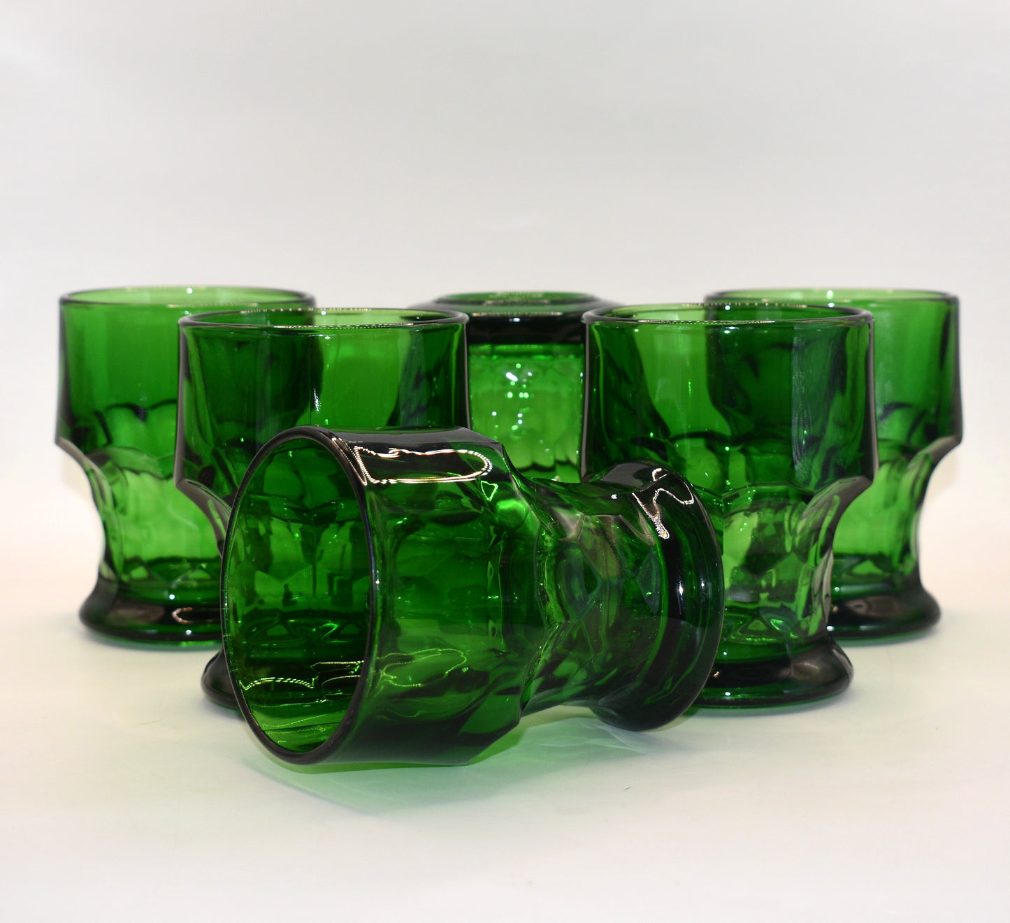 Vintage 70's - BORMIOLI - Italy - Provenzale - Emerald Green Tumblers