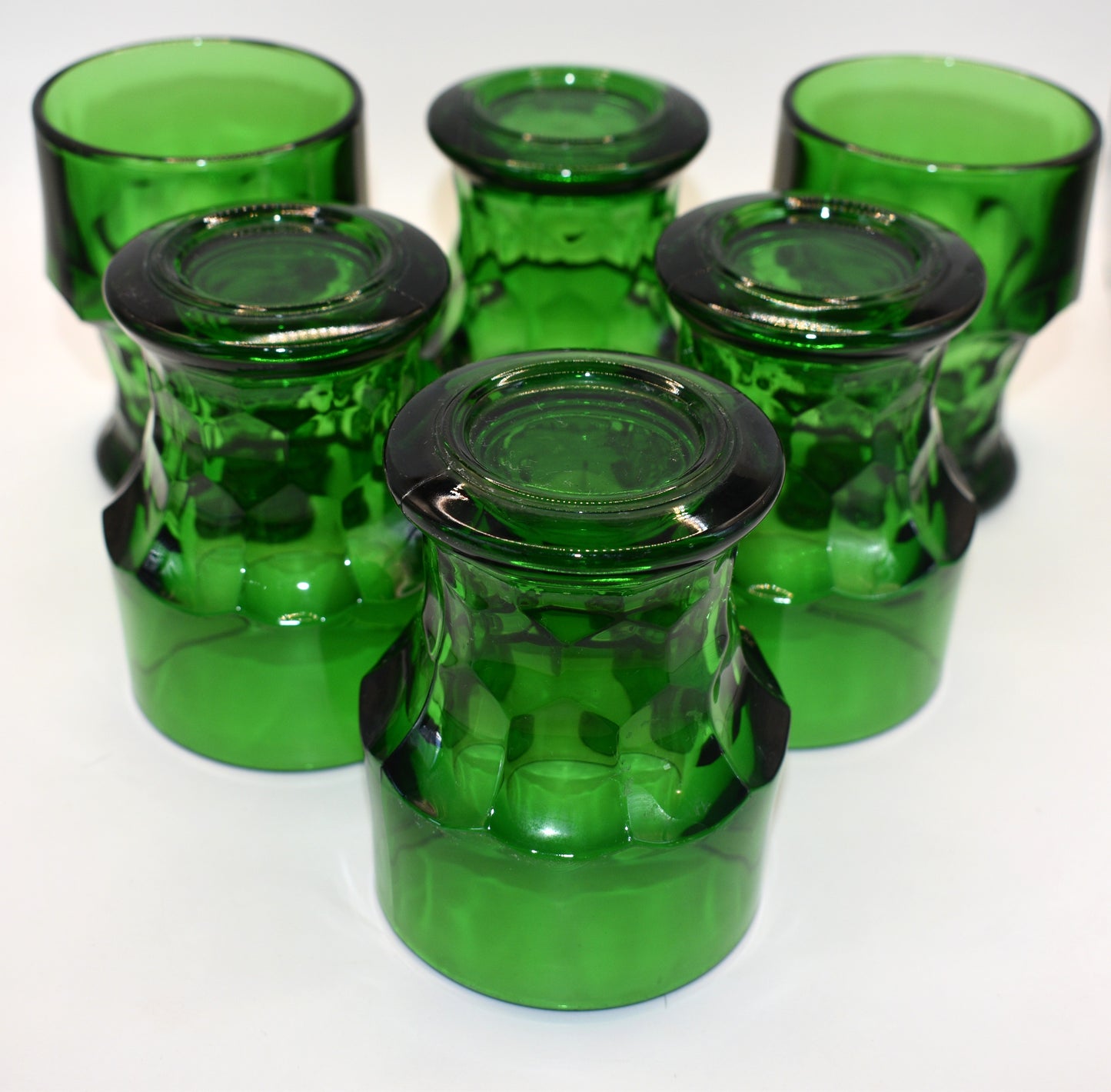 Vintage 70's - BORMIOLI - Italy - Provenzale - Emerald Green Tumblers
