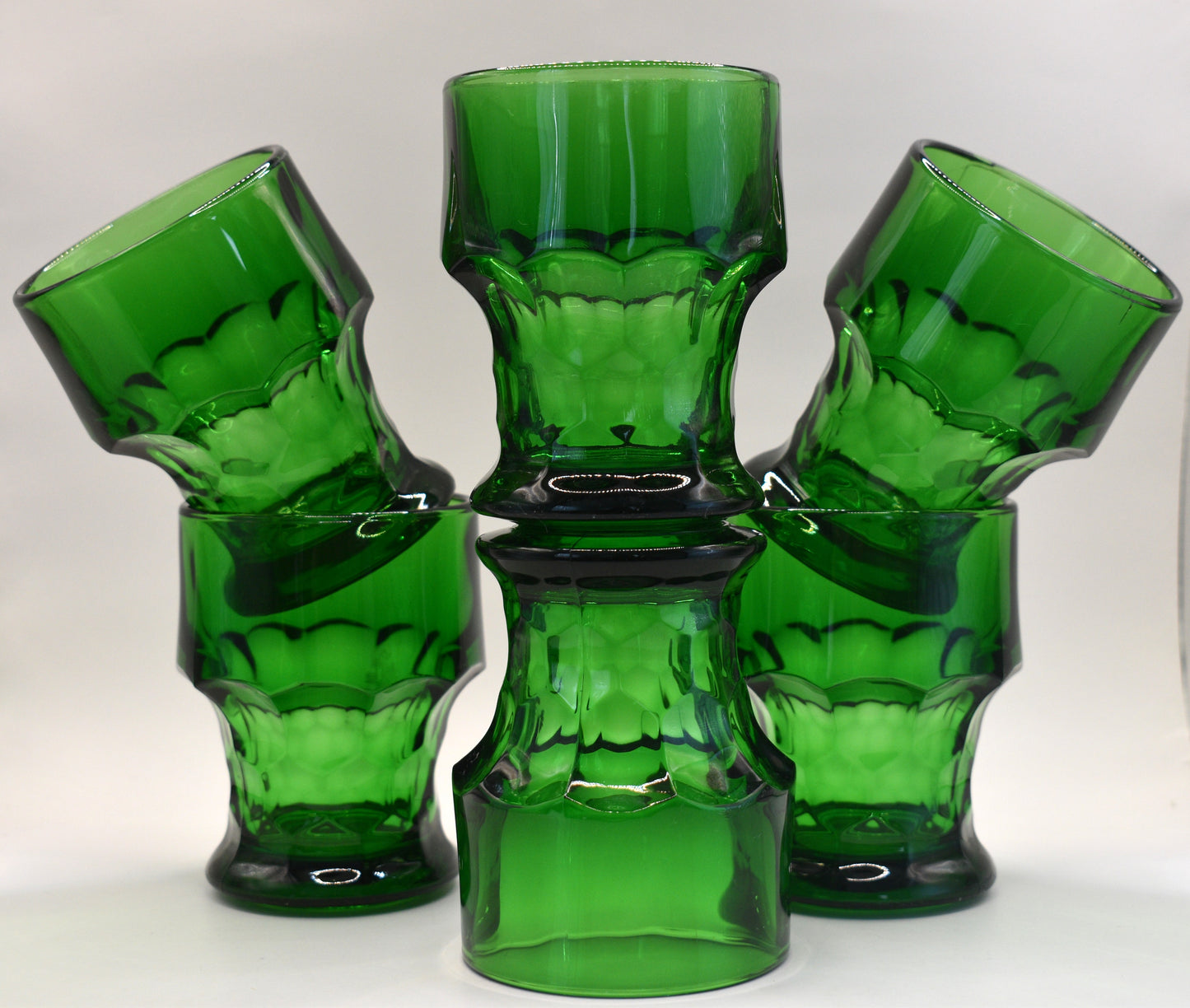 Vintage 70's - BORMIOLI - Italy - Provenzale - Emerald Green Tumblers