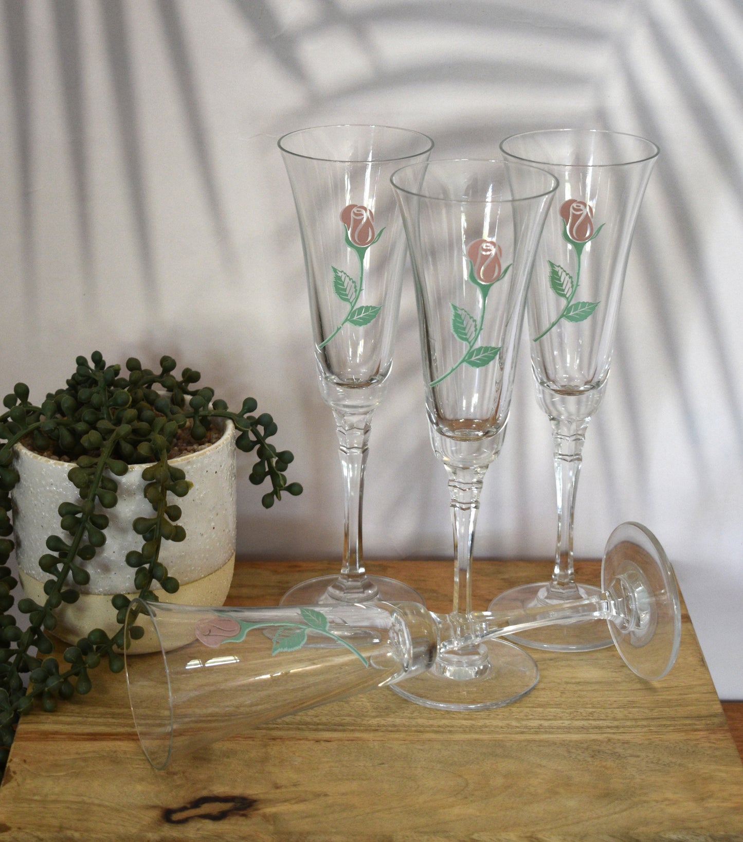 Crystal Champagne Flutes. Set of 4