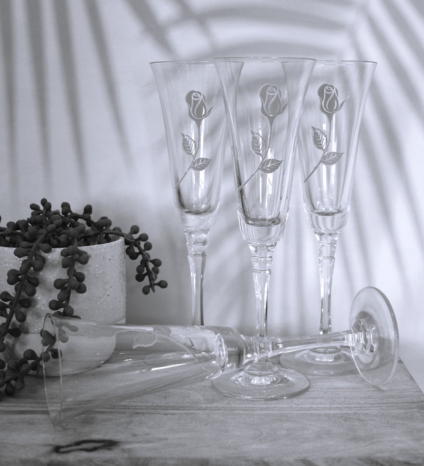 Crystal Champagne Flutes. Set of 4