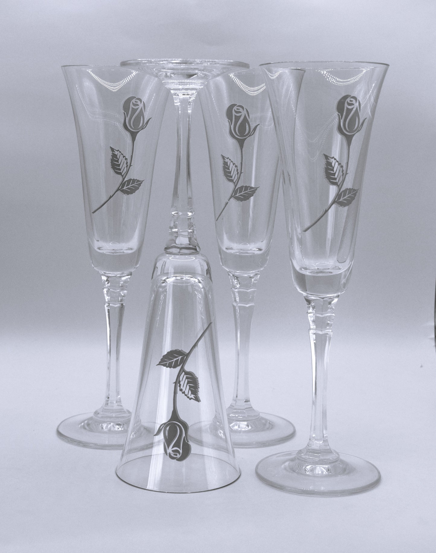 Crystal Champagne Flutes. Set of 4