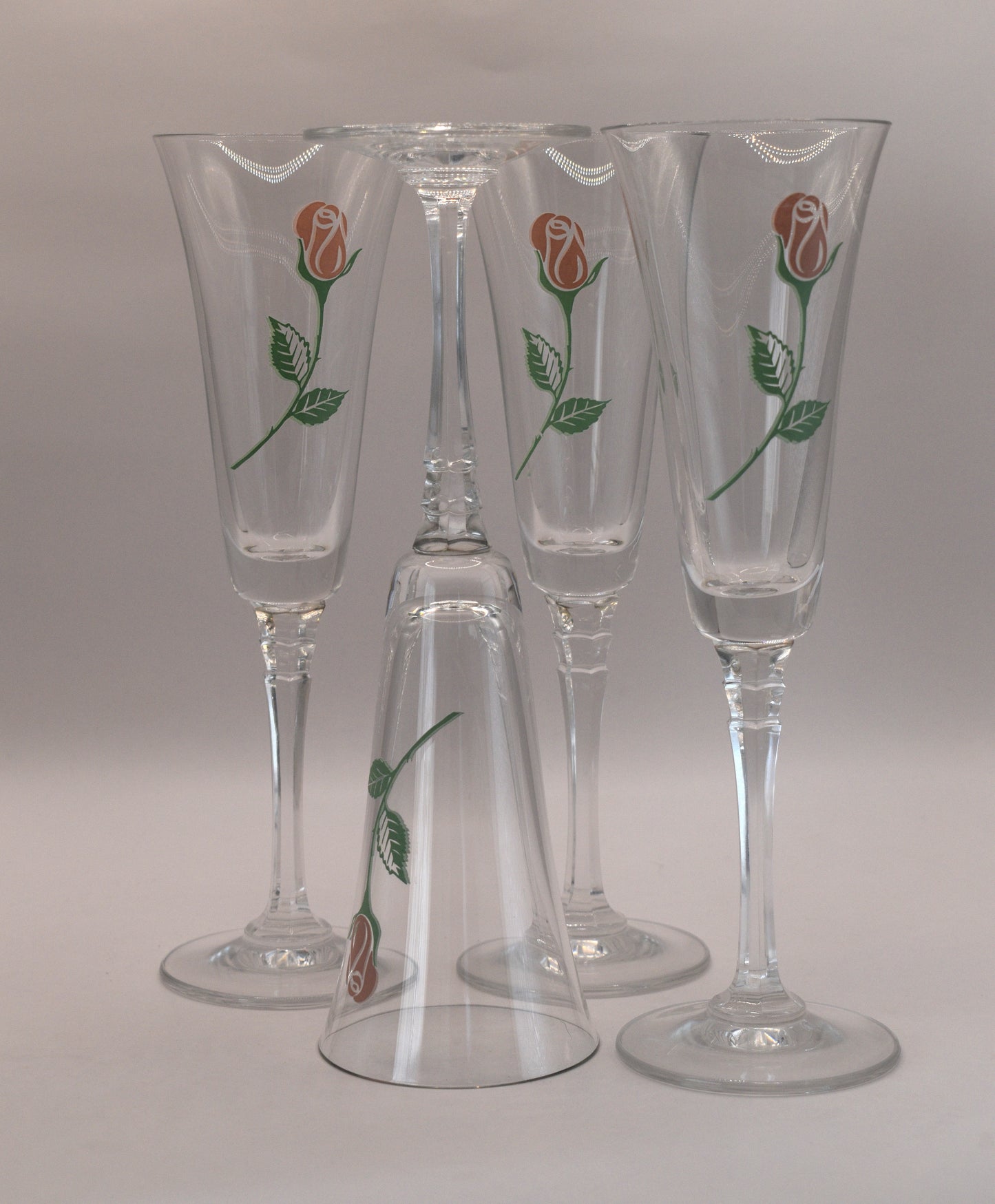 Crystal Champagne Flutes. Set of 4