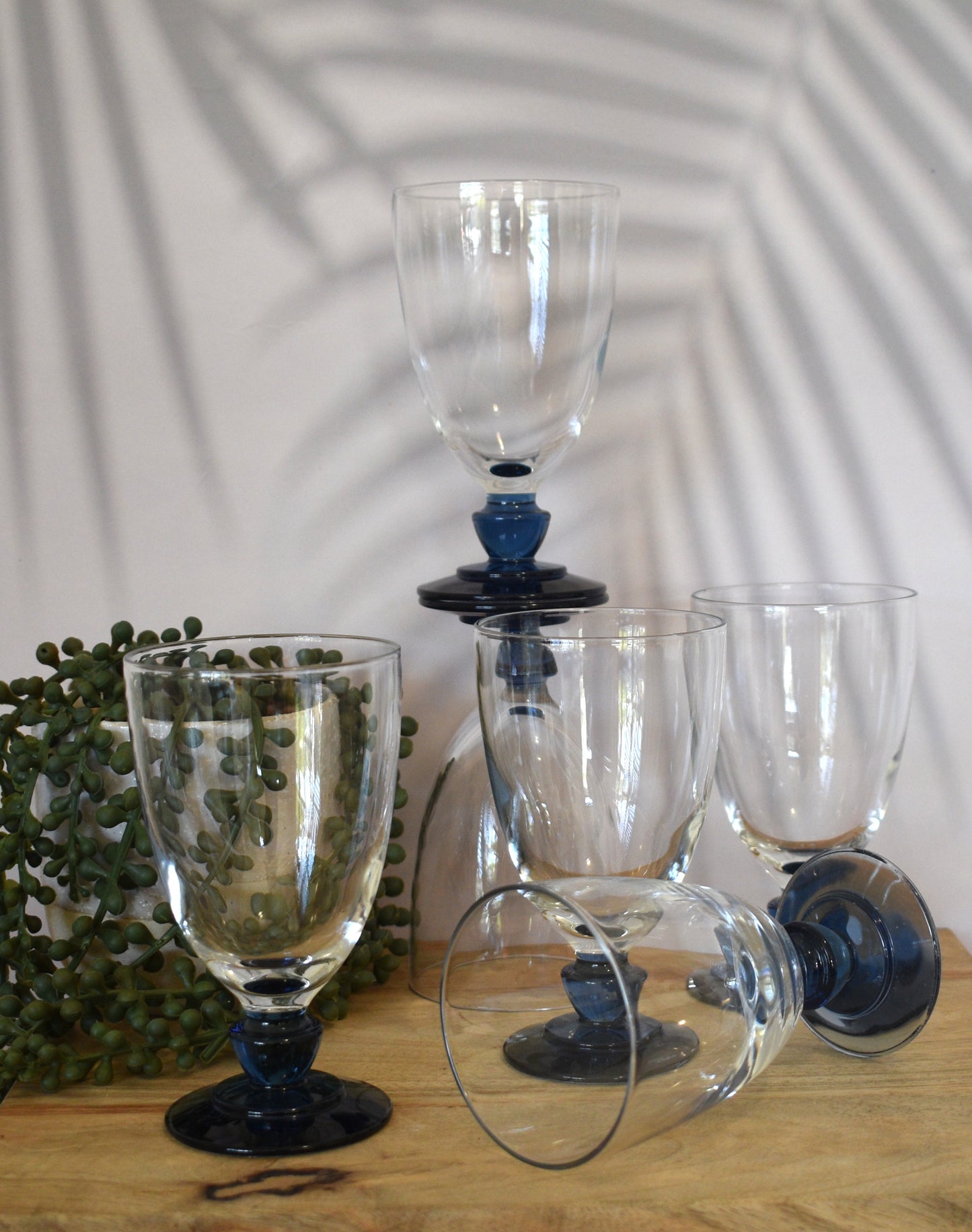 Luigi Bormioli Florian Bleu "Canova" Wine Glasses. Set of 6