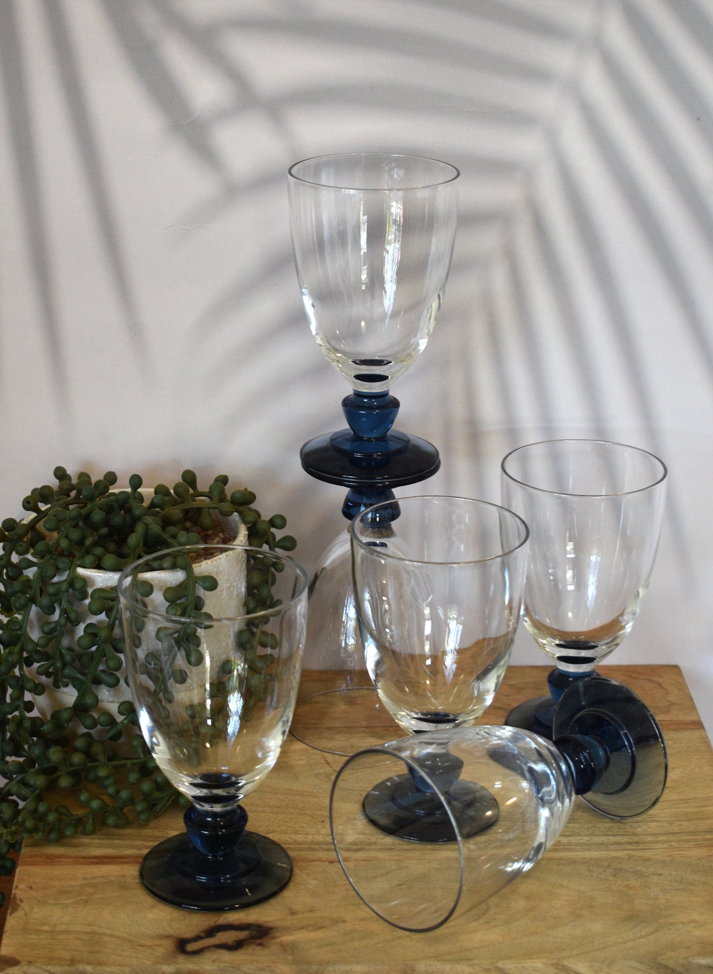 Luigi Bormioli Florian Bleu "Canova" Wine Glasses. Set of 6