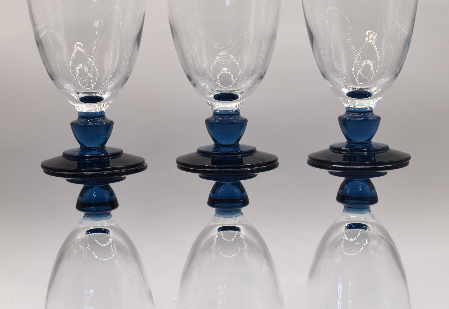 Luigi Bormioli Florian Bleu "Canova" Wine Glasses. Set of 6