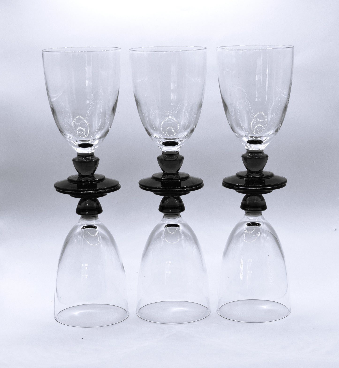 Luigi Bormioli Florian Bleu "Canova" Wine Glasses. Set of 6
