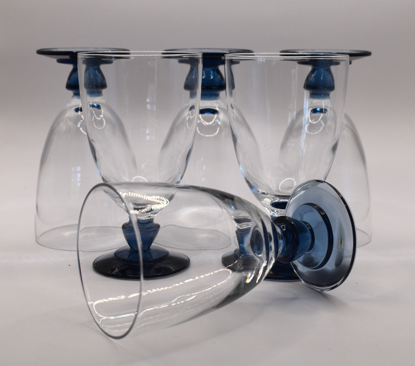 Luigi Bormioli Florian Bleu "Canova" Wine Glasses. Set of 6