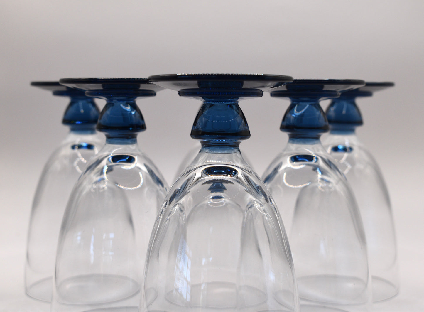 Luigi Bormioli Florian Bleu "Canova" Wine Glasses. Set of 6