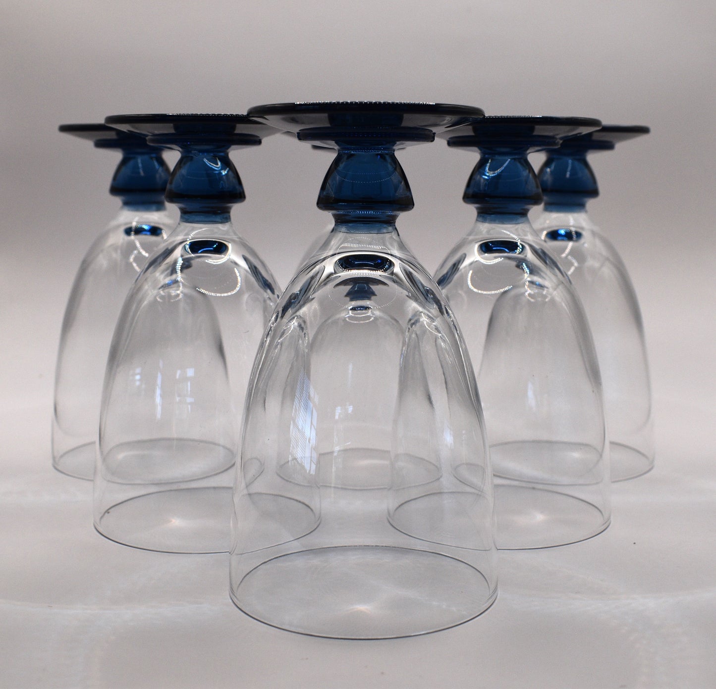 Luigi Bormioli Florian Bleu "Canova" Wine Glasses. Set of 6