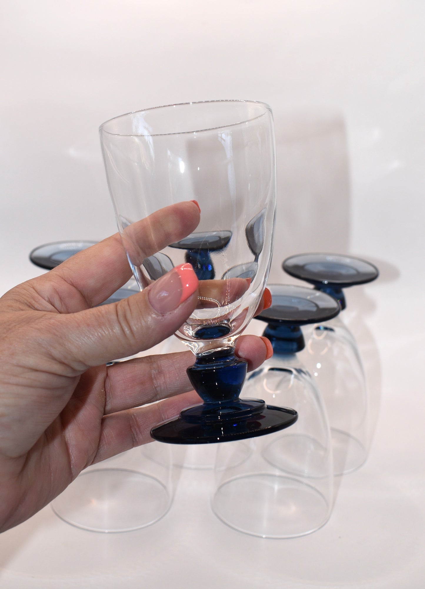 Luigi Bormioli Florian Bleu "Canova" Wine Glasses. Set of 6